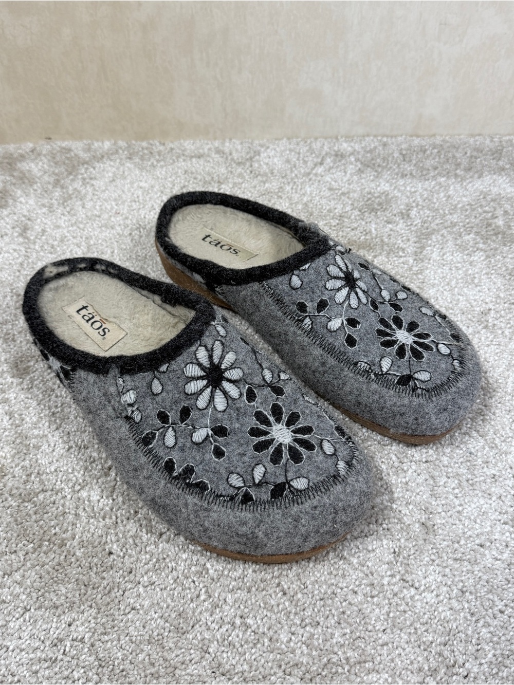 Täos Footwear Women's Woolderness 2 Wool Blend Fur Clogs in Grey 40/US 9